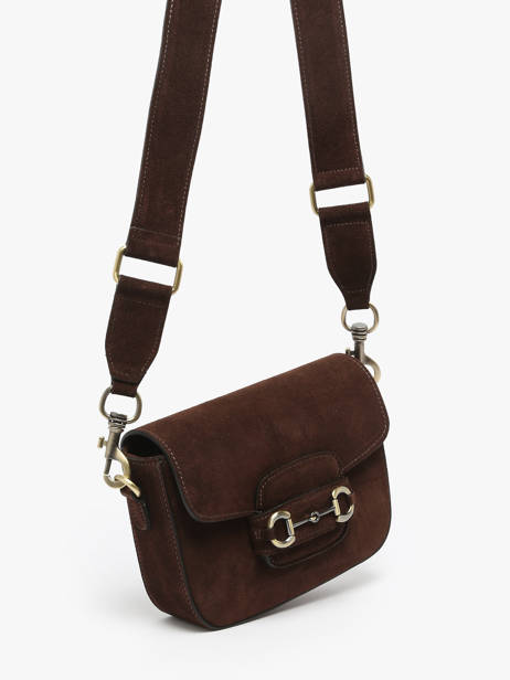 Cross Body Tas Velvet Leder Milano Bruin velvet VE260611 ander zicht 1